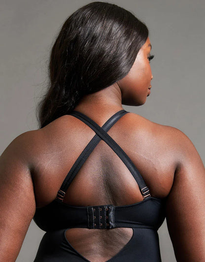 Scantilly Swerve Non-Wired Bodysuit In Black - Curvy Kate