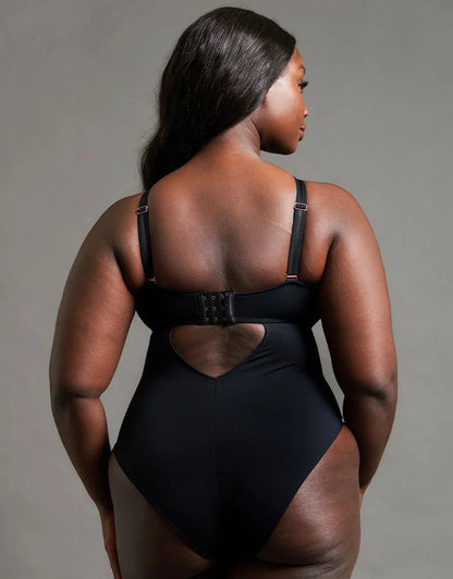 Scantilly Swerve Non-Wired Bodysuit In Black - Curvy Kate