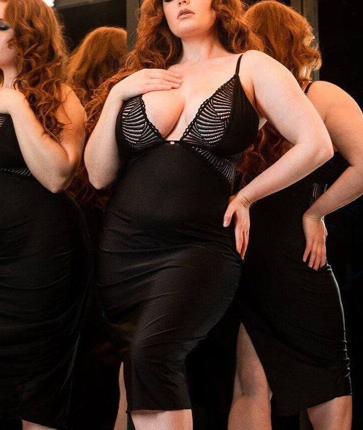 After Hours Slip Dress Black - Curvy Kate Limited - BraTopia
