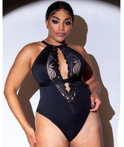 Scantilly Indulgence Stretch Lace Body In Black & Latte - Curvy Kate