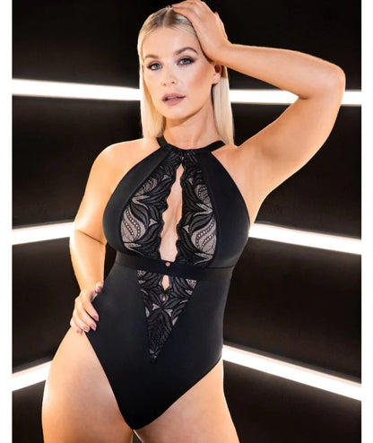 Scantilly Indulgence Stretch Lace Body In Black & Latte - Curvy Kate - BraTopia