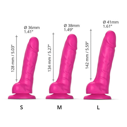 Sliding Skin Realistic Dildo In Fuchsia - Love to Love