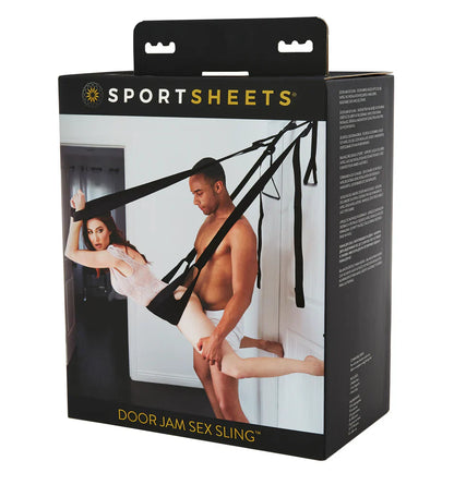 Door Jam Sex Sling In Black - Sportsheets