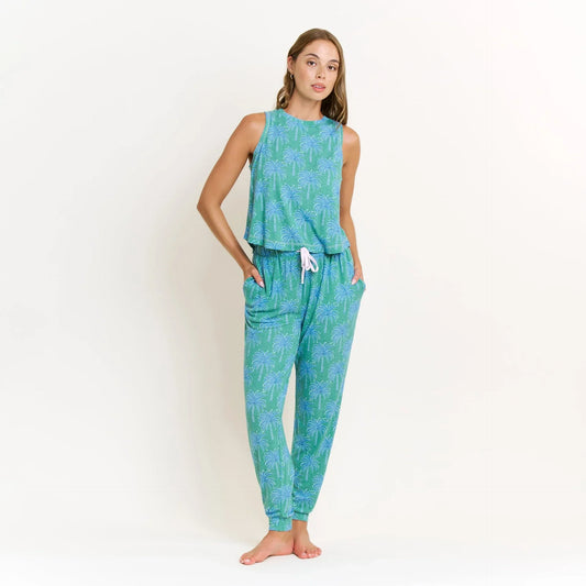 Sundown Sanctuary Tank Pant Set - Honeydew Intimates