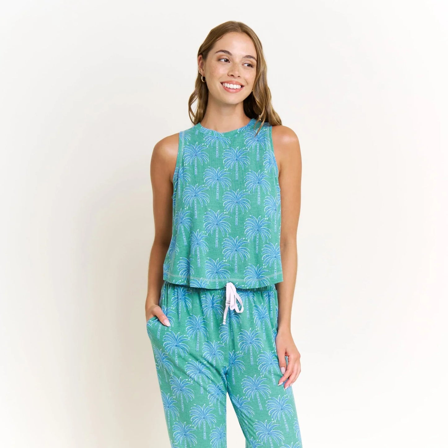 Sundown Sanctuary Tank Pant Set - Honeydew Intimates