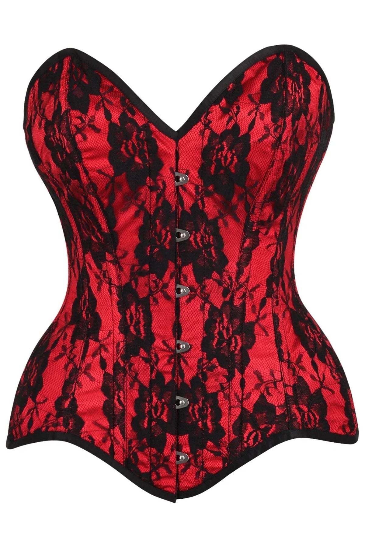 Top Drawer Satin Lace Steel Boned Corset - Daisy Corsets