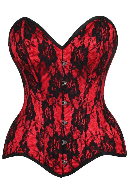Top Drawer Satin Lace Steel Boned Corset - Daisy Corsets