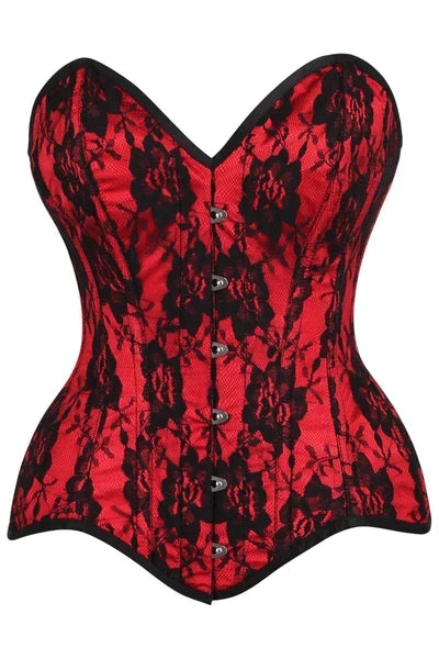Top Drawer Satin Lace Steel Boned Corset - Daisy Corsets