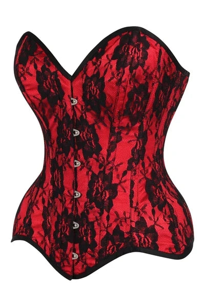 Top Drawer Satin Lace Steel Boned Corset - Daisy Corsets