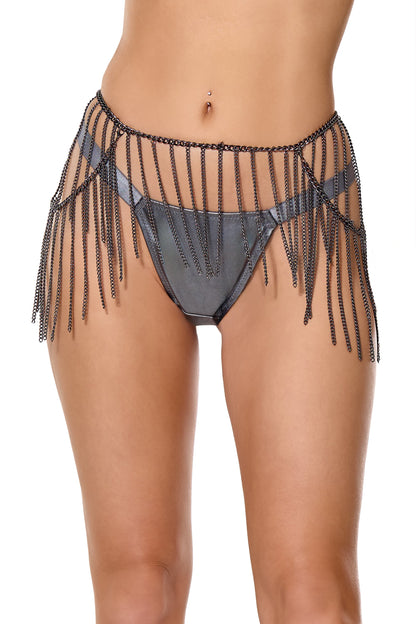 Fringe Chain Belt in Grey - Coquette