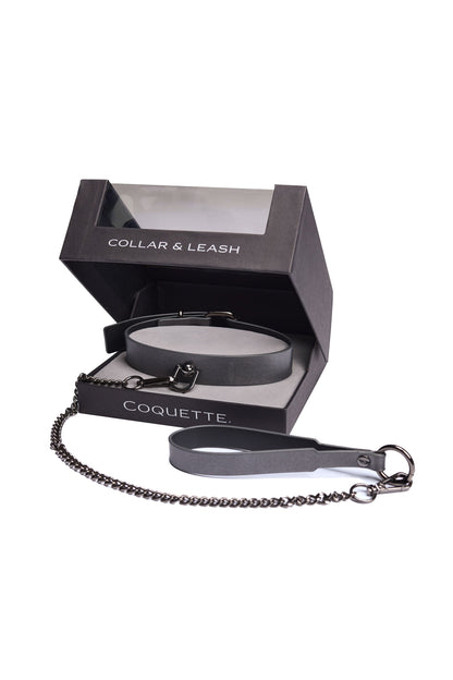 Collar & Leash Set In Grey - Coquette