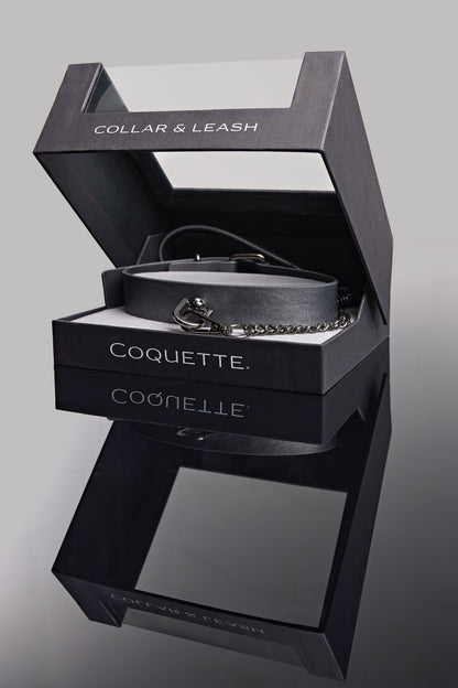 Collar & Leash Set In Grey - Coquette