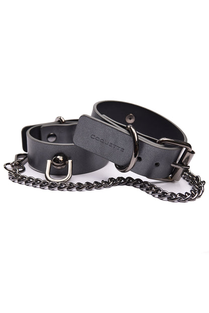 Chain-Link Cuffs In Grey - Coquette