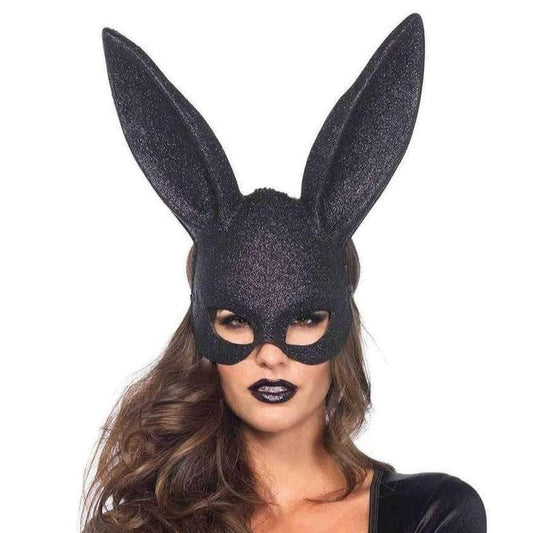 Leg Avenue Glitter Masquerade Bunny Mask In Black