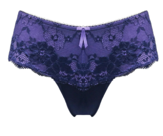 Amour Brazillian Brief In Navy & Lavender - Pour Moi